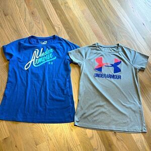 Two Under Armour HeatGear Tops Youth Size Large